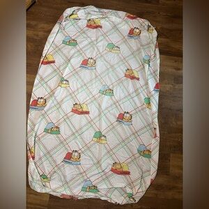 Vintage Garfield Print Fitted Sheet - twin sized - fabric Cartoon Bedding